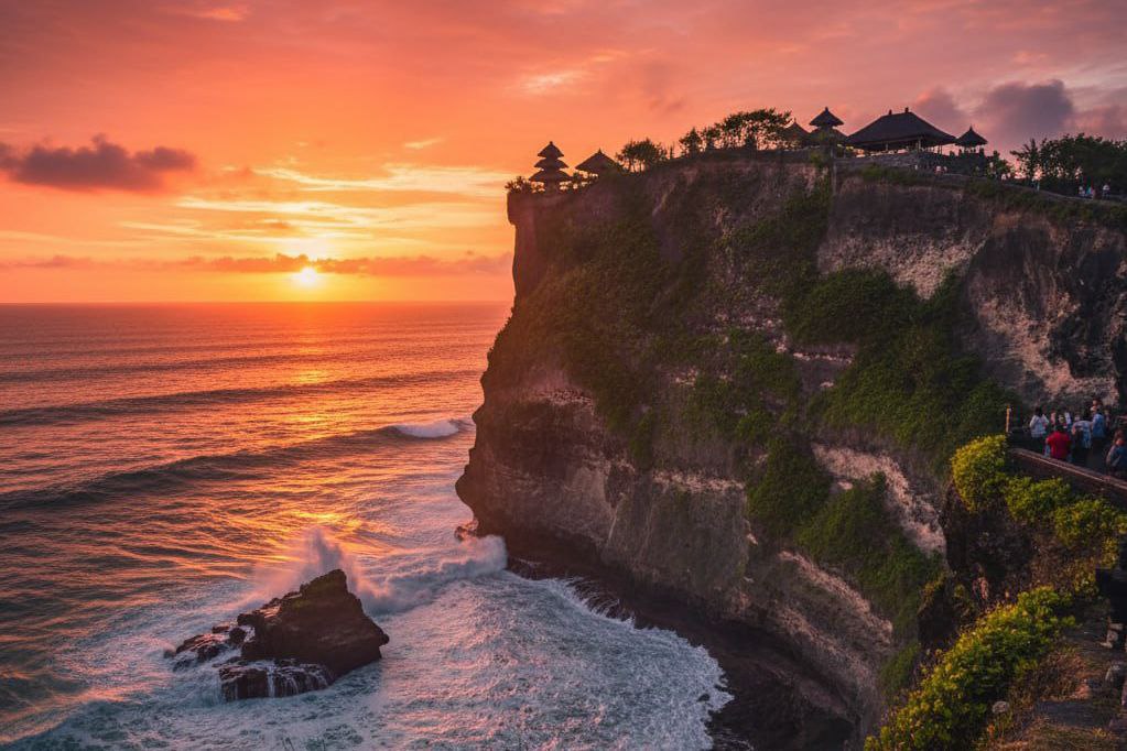 Uluwatu sunset view – best time to visit Bali for stunning temple scenery