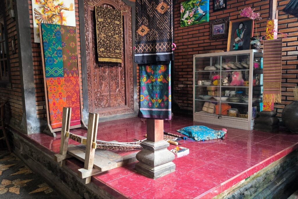Geringsing double ikat weaving demonstration in Tenganan Village