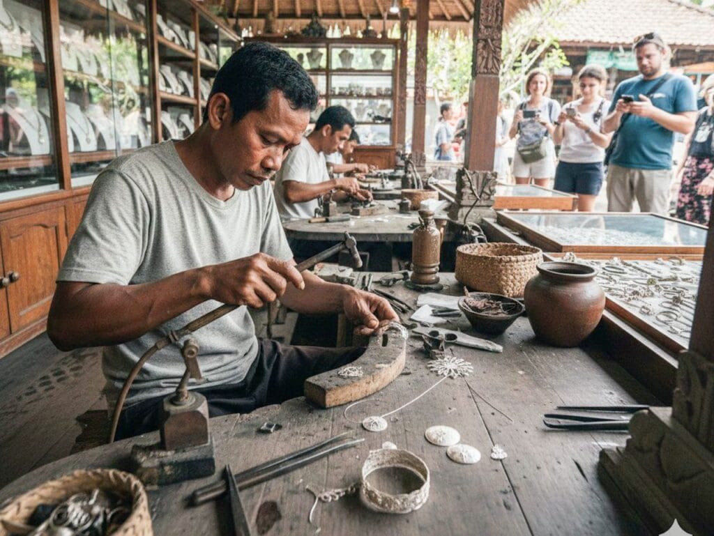 ubud private driver tour silver maker at celuk village