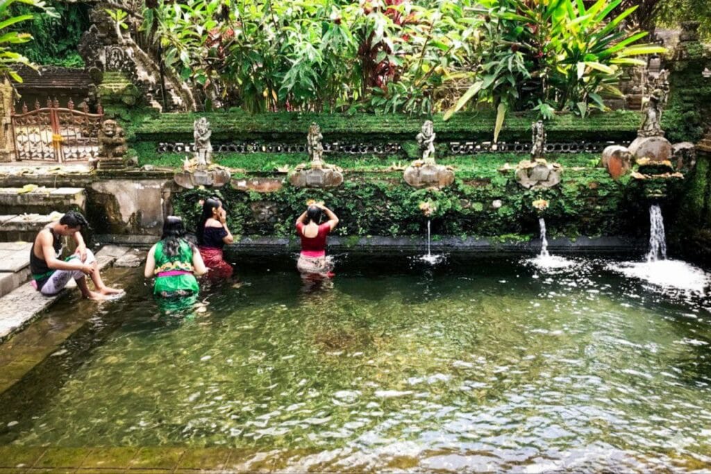 Sebatu Temple holy water purification ritual in Ubud