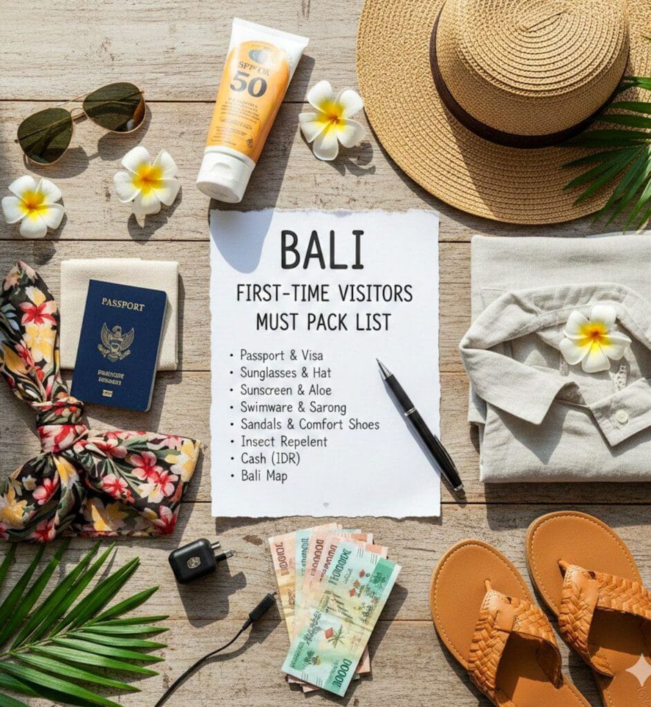 must pack list for bali first-time visitors