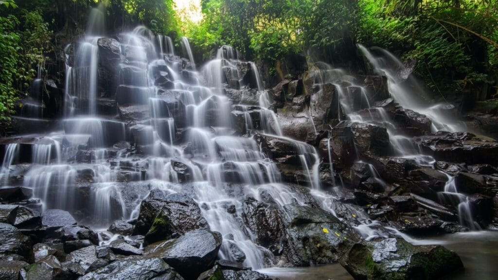 Most beautiful waterfall in bali at kantolampo waterfall