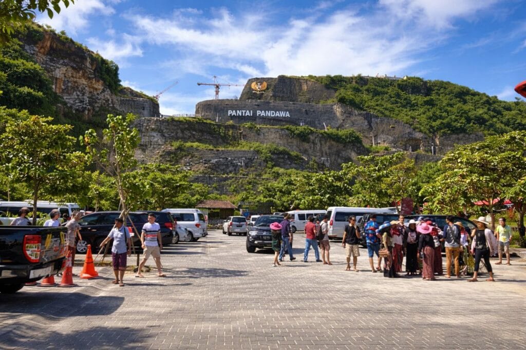 Pandawa Beach Bali white sand beach with limestone cliffs