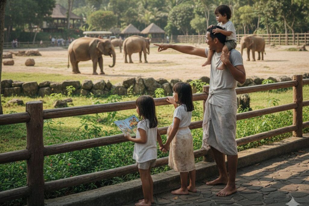 family bali tour activities in bali zoo