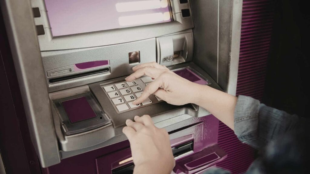 ATM machine in Bali for withdrawing Indonesian Rupiah