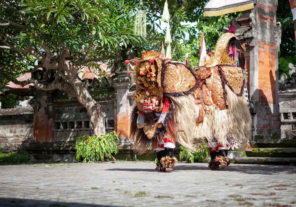 Bali traditional dance Barong performance in Ubud temple