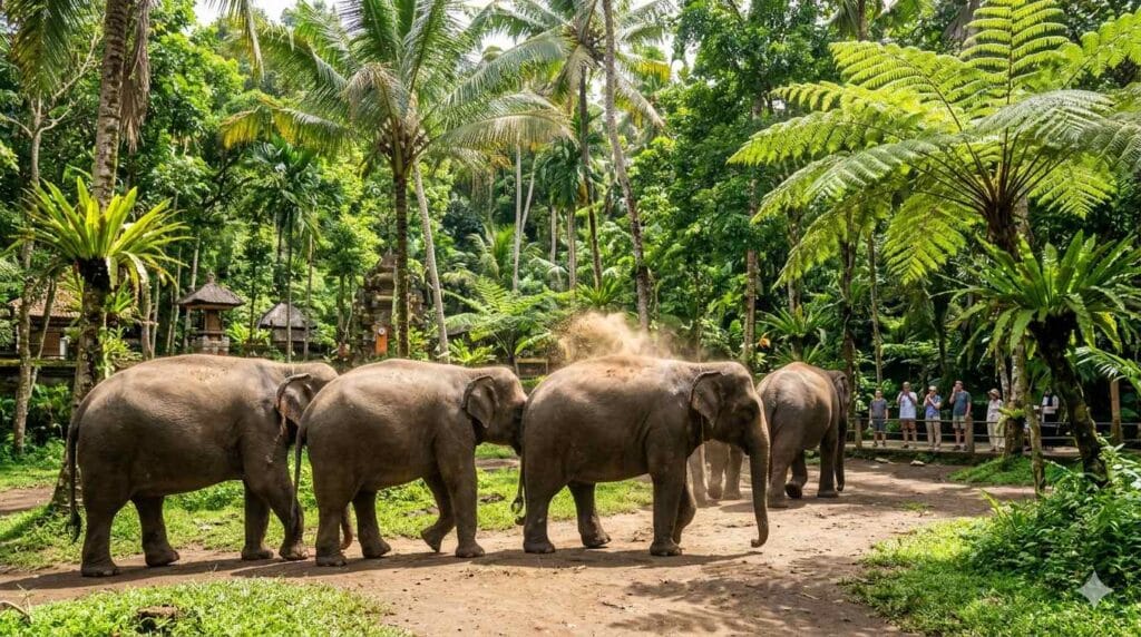 elephant talent show elephant sanctuary park ubud experience
