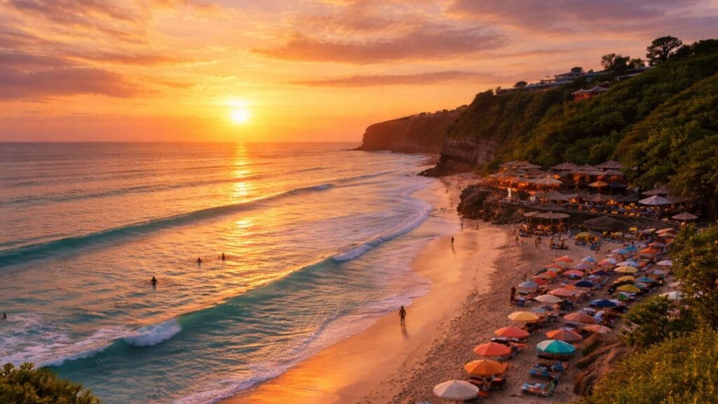 Top places to visit in Uluwatu with Dreamland Beach sunset and ocean view