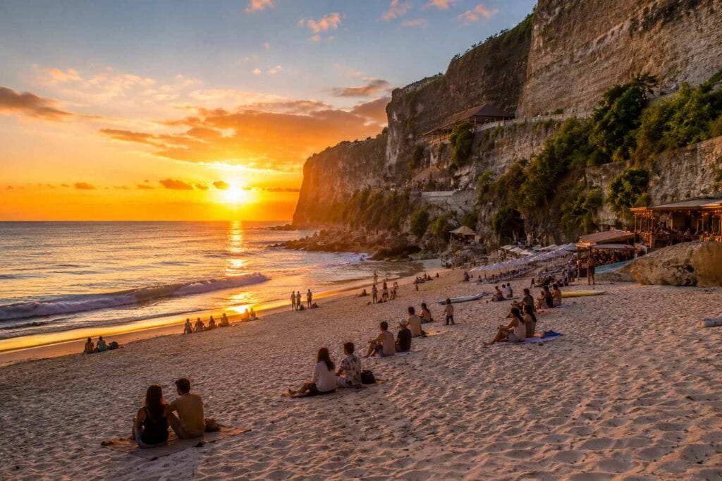 Melasti Beach Guide with dramatic limestone cliffs and turquoise ocean in South Bali