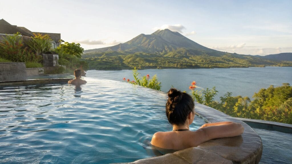 Lake Batur view from Batur Natural Hot Spring