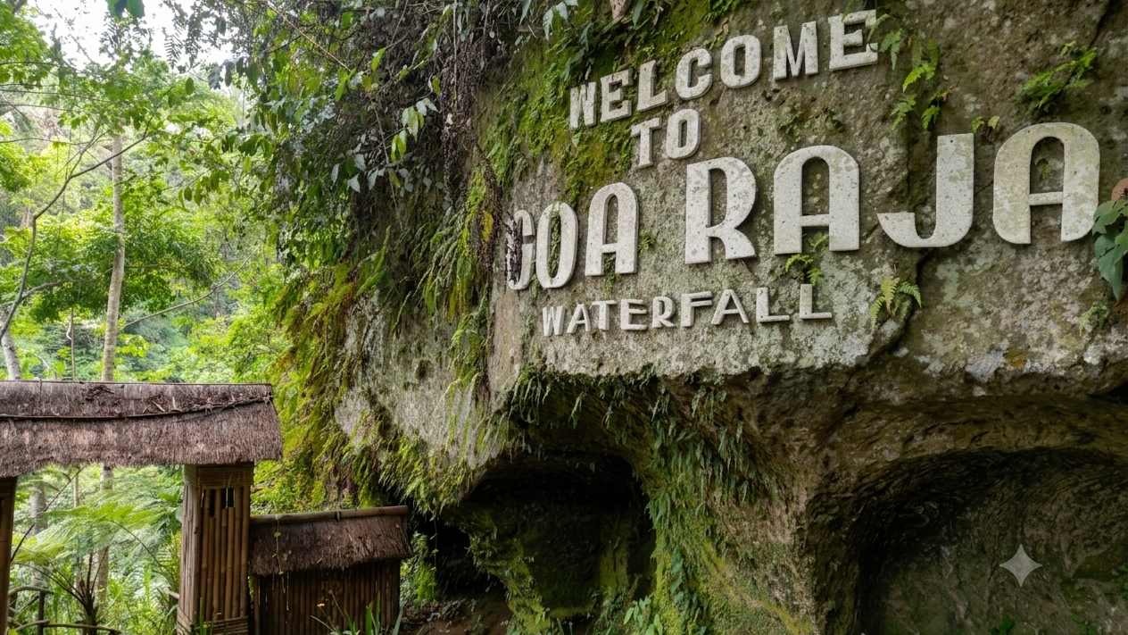 entrance to Goa Raja Waterfall Bali